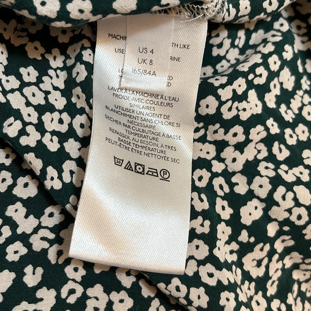 Free People Green White Floral Wrap Style Dress - Picture 11 of 13